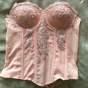 Pink Embroidered Corset Top